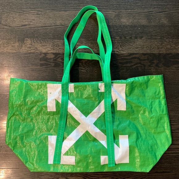 Off-White Handbags - Off-White Green Arrows Shopping Tote Bag NWT